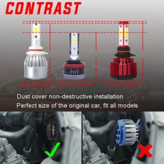 2X H11 Mini Ultra-light Yellow 3000K COB LED Headlight High Low Beam Fog Bulbs