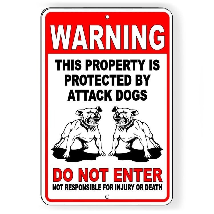 Dog Will Bite Beware Of Dog Metal Sign 8″ x 12″ Security Attack Keep Out Warning