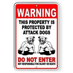 Dog Will Bite Beware Of Dog Metal Sign 8″ x 12″ Security Attack Keep Out Warning
