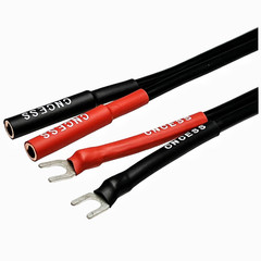 CNCESS CESS-083 Female Banana Jack to Spade Plug for Speaker Cable (Small Spade)