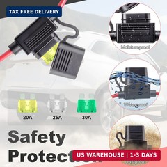 10 FT 12V Fixed Thread Power Outlet, 12V Female Cigarette Lighter Socket, 12 AWG