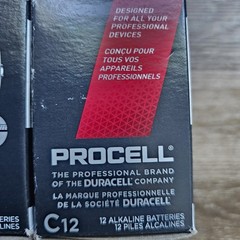 Duracell Procell Alkaline Batteries C (5 Boxes 12 Each) 60 Batteries