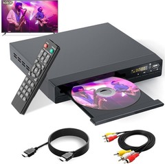 Tojock DVP-506 Region Free DVD CD Player HDMI RCA USB 1080p Upscale Black