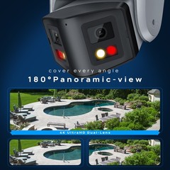 VIKYLIN Dual Light Color 180 degree POE 8MP 4K Ethernet CAMERA with audio ONVIF