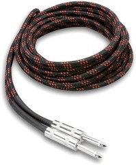 Hosa 3GT-18C5 Cloth Guitar Cable Straight to Same 18FT [New ] Black, Red