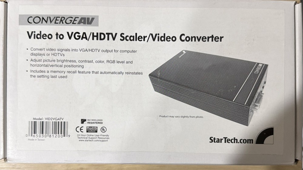 STARTECH.COM VIDEO TO VGA/HDTV SCALER/VIDEO CONVERTER VID2VGATV
