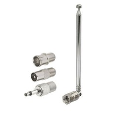 F Type Telescopic Aerial Antenna 75 Ohm with TV / 3.5 Adapter Bose Wave Radio FM