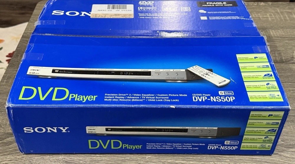 New Sony DVP-NS50P CD/DVD Player Silver OPEN BOX