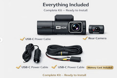 4K 3 Channel Dash Cam Front Rear Inside WiFi GPS Dash Camera Night Vision