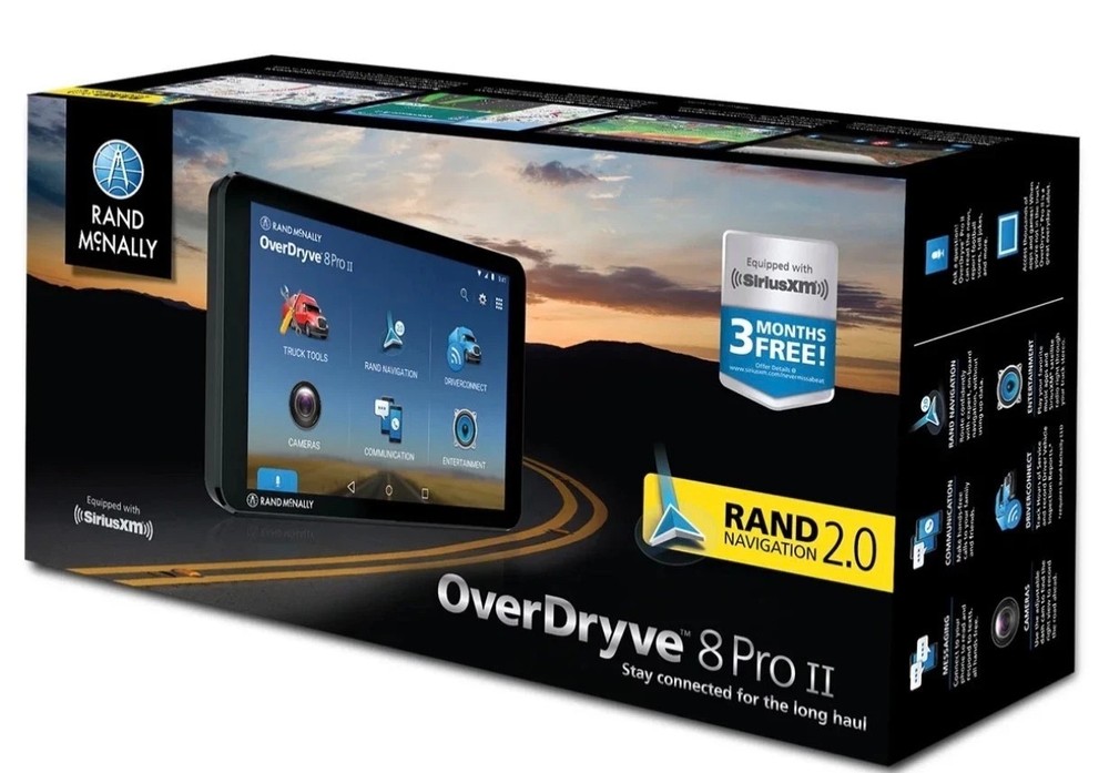 Rand McNally OverDryve 8 Pro II Truck GPS Set. Pre-Updated Charged Ready to use