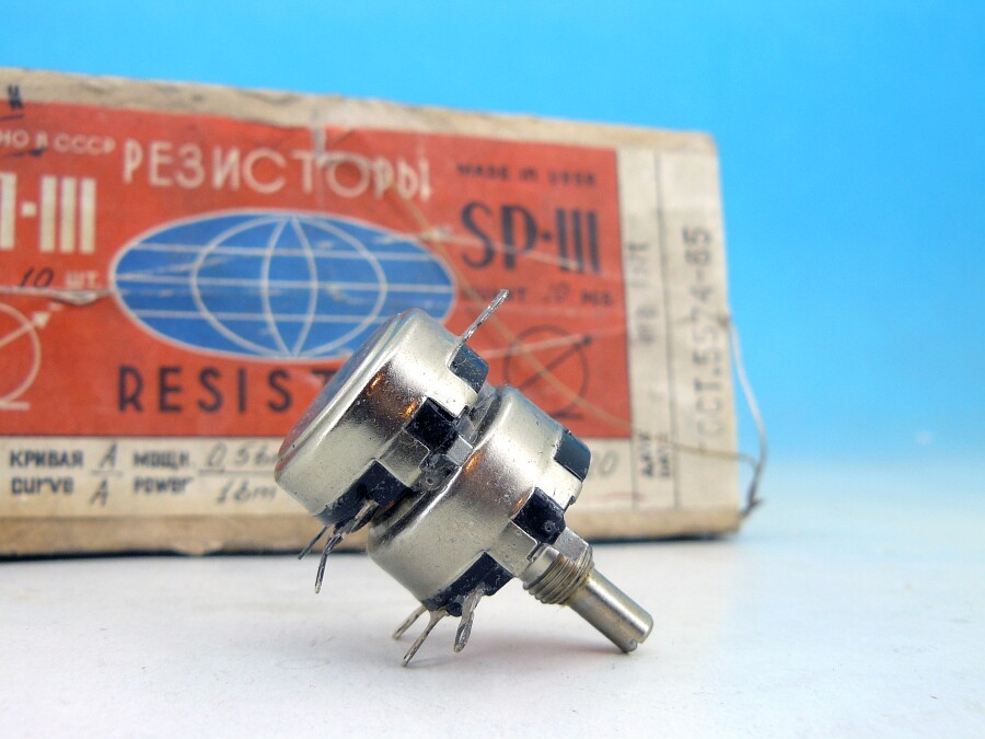 2x SP-3 / СП-3 Soviet Linear STEREO Potentiometer 6.8K ohm 0.5W + 1W 6,8K