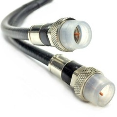 3GHz TWIN DUAL LINE RG6 COAX CABLE 18AWG WEATHER BOOT FITTINGS, CUT UP TO 200FT