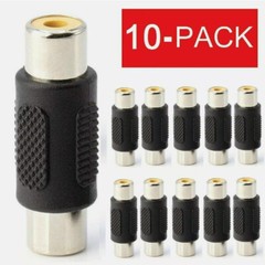 10 Pack AV RCA Audio Video Female to Female Jack Coupler Adapter Connector NEW