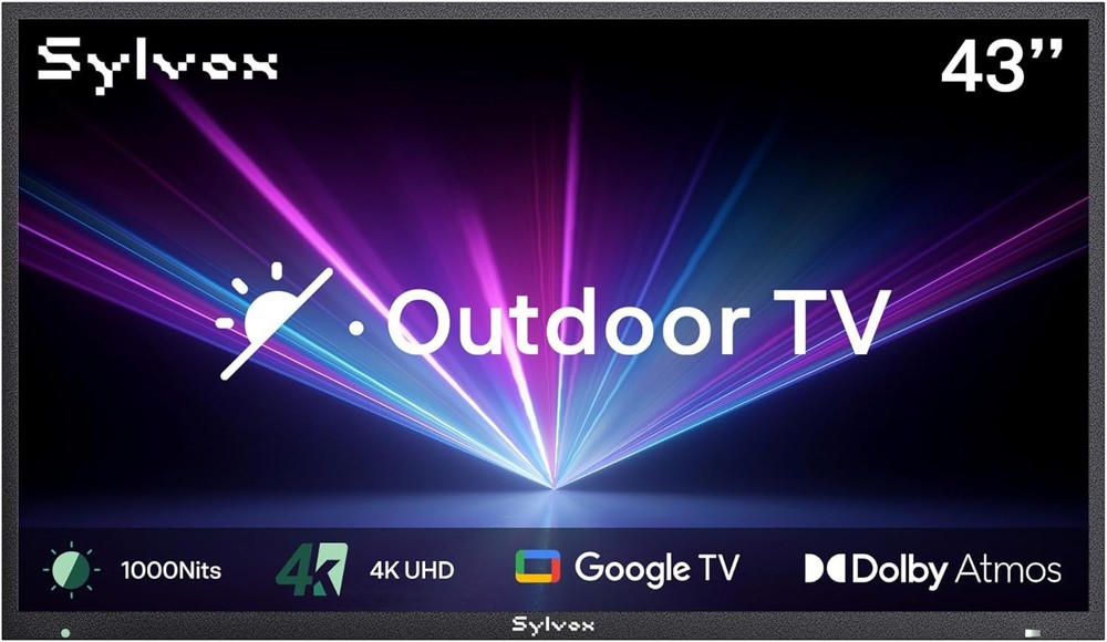 Sylvox 43” Outdoor TV Matte screen Dolby Atoms 1000nits App IP55 waterproof