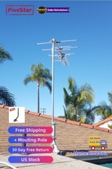 Super Strong Yagi Outdoor TV Antenna 200 Mile Reception Attic Roof