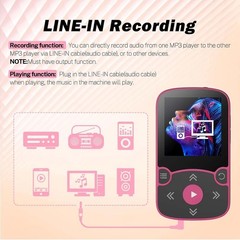 64GB MP3 Player with Clip, Bluetooth 5.3 Lossless Sound with FM Radio, Voice …