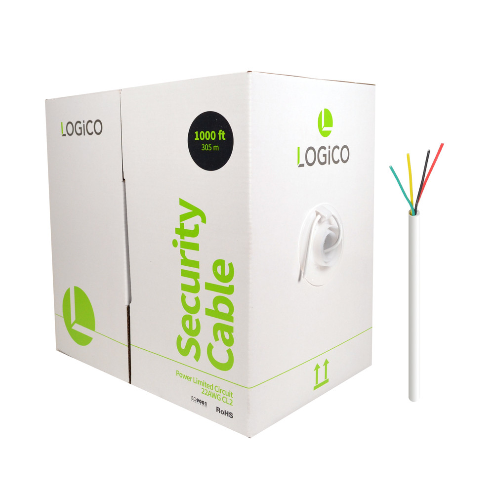 Security Wire Burglar Alarm 22/4 Cable 1000FT Solid White 1000′ Speaker Cable