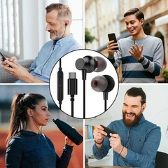 HIFI Bass Stereo Wired Earbuds Headset In-Ear Earphone Headphone MIC USB-C