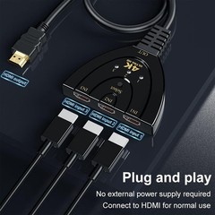 3 Port HDMI Splitter Cable 1080P Switch Switcher HUB Adapter for HDTV PS4 Xbox