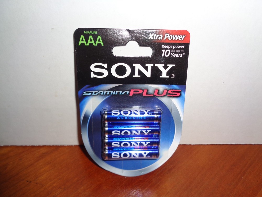 Sony Stamina Plus Xtra Power 4 Pack AAA Alkaline Batteries Exp 01/2028 Sealed