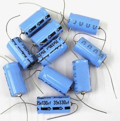 Lot Of 10 New Rubycon 330UF 35V Axial Electrolytic Capacitors. CE
