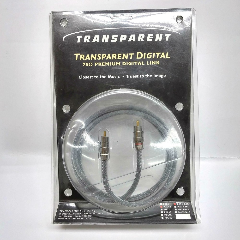 NOS Transparent PDL 75ohm Premium Digital Link ( PDL) in 1.5M, Made in USA
