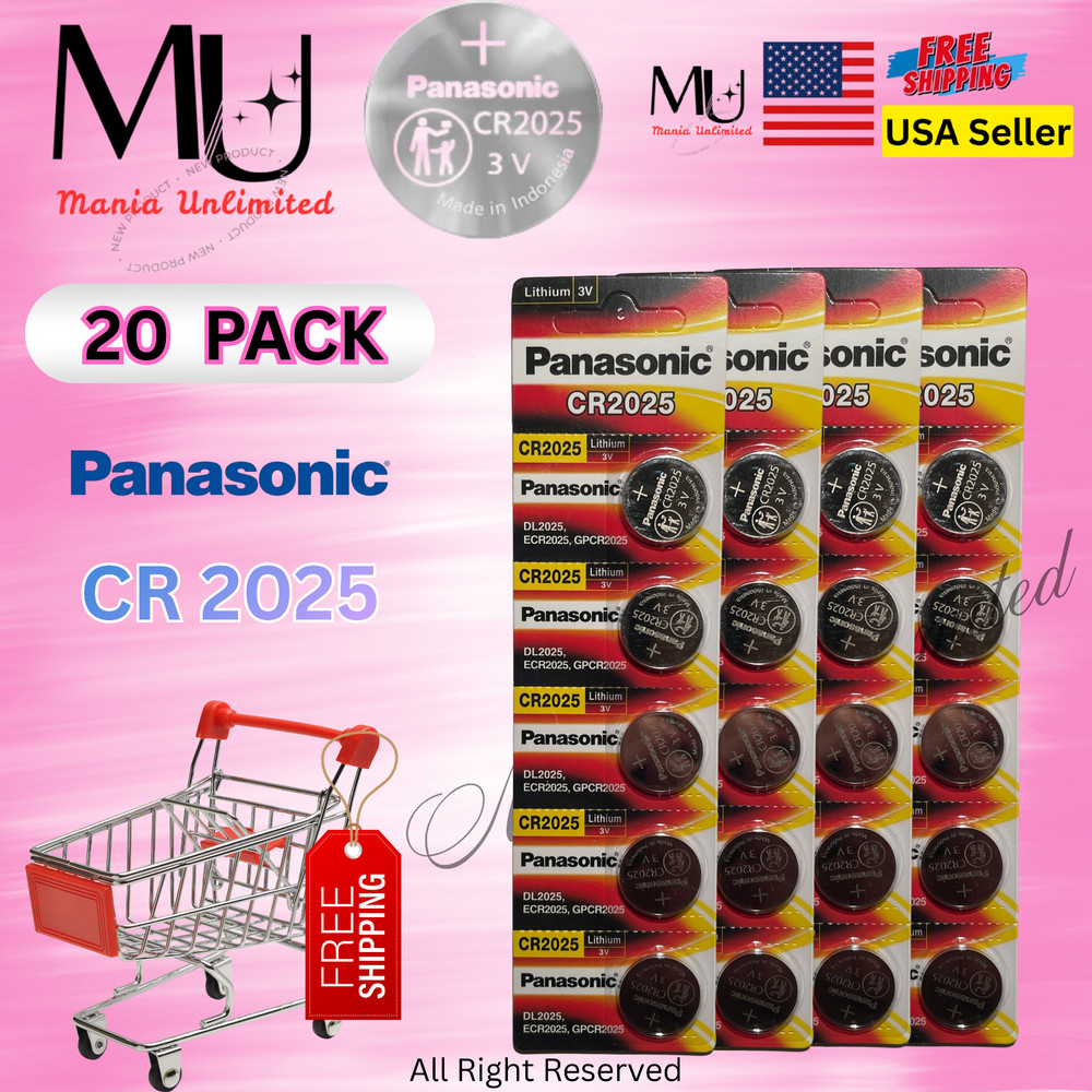 20 X PCS Fresh Stock CR2025 DL2025 3v Lithium Battery Expire 2033+ Free Shipping