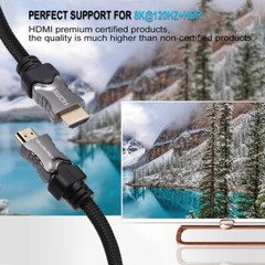 Ultra 48Gbps High Speed 3FT HDMI 2.1 Cable Cord [Up to 8K 4320P UHD Dynamic HDR]