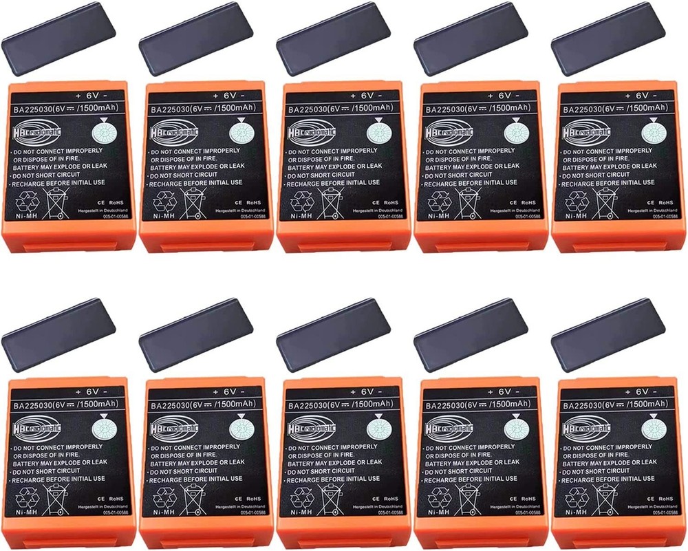 10x For HBC Radiomatic BA225030 6V 1500mAh Battery Ni-Mh Rechargeable Battery
