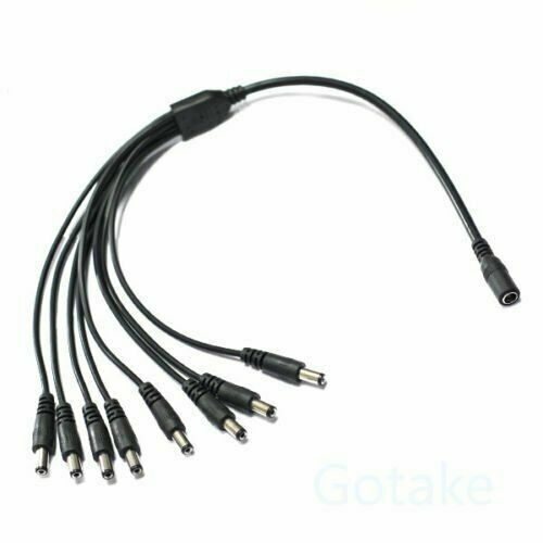 12V DC Power Splitter 8Ch 1 Female to 8 Male Connector For CCTV Security Camera