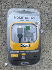 Belkin HDMI To DVI Video Cable 6ft Brand New, High Def 1080p