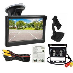 5″ Backup Monitor Car Rear View Reversing Camera Kit + 10m AV Cable for Truck RV