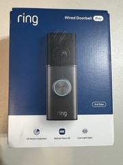 Ring Wired Doorbell Pro (3rd Gen) with Retinal 4K Camera (Deep Silver)