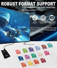 4K Ultra HD Media Player & HDD Enclosure 2-in-1,Digital Signage, Piano black