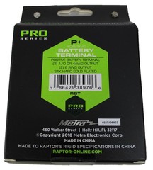 Raptor Pro Series Gold Plated 1/0 or 4AWG to 8AWG Positive Battery Terminal RBT