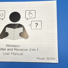 1Mii B0305 Wireless Transmitter Receiver 2-in-1 AUX USB-C RCA Black
