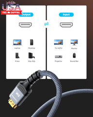 8K 10K 4K HDMI Cable 48Gbps 6.6FT/2M, Certified Ultra High Speed 2.1 HDMI Cable