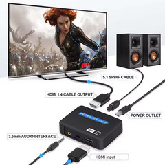 4K HDMI Audio Extractor HDMI Audio Splitter HDMI to toslink+Aux Audio+HDMI Video