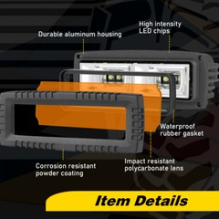 2x 5″ LED Pods Light Bar Amber Yellow Fog Lamp Offroad Driving Truck ATV SUV 4WD
