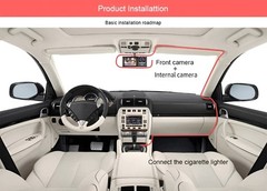 3 Lens Dash Cam Front Cabin Rear 1080P Night Vision, Parking Monitor, G-Sensor