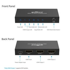 gofanco 8K 60Hz 1×2 HDMI Splitter – 8K @60Hz 444, 4K @144Hz/120Hz, 2K @240Hz