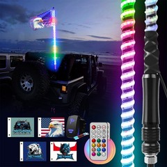 3FT/4FT LED Whip Lights COB Chips RGB Chasing Spiral Antenna for Can-Am ATV UTV