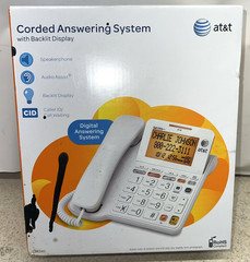 AT&T CL4940 Corded Phone Speakerphone Caller ID White Home Office Telephone