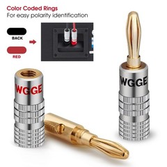 Universal Banana Plugs Audio Jack Connectors, Secure Dual Lock Design – 6 Pairs