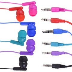 Stereo Earbuds – Pick Your Color! Pink, Red, Blue, Teal Black, Purple 3.5mm