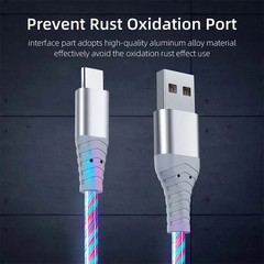 Fast Charging Data Cord Flow Luminous USB Type C Cable 5A Fast Charging Cable Gl