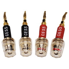CESS-220 Pin Banana Plug to 4Mm Female Banana Jack/Speaker Wire, 4 Pack