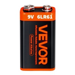 VEVOR 9V Alkaline Batteries 12Pack 9Volt Battery for Smoke Detector Long Lasting