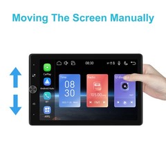 10.4” Android 15.0 Single 1 Din Carplay Rotatable Car Stereo Radio GPS WIFI