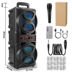 Portable Bluetooth Speaker Sub 3000W woofer Heavy Bass Sound System Party+Remote